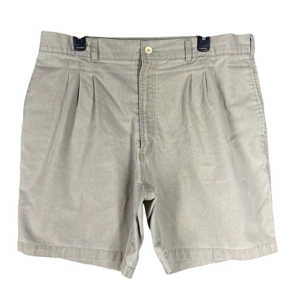 vintage Bugle Boy Company Shorts 38 Men Casual Pleated Chino Bermuda 90s‎ Khakis